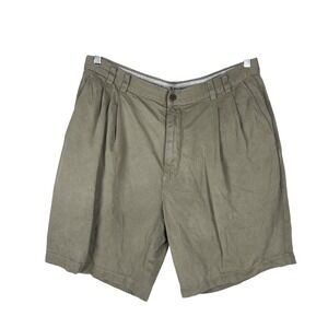 Tommy Bahama Beige Tan Men's Chino Shorts 100% Silk Size 38 Pleated Front‎ Golf